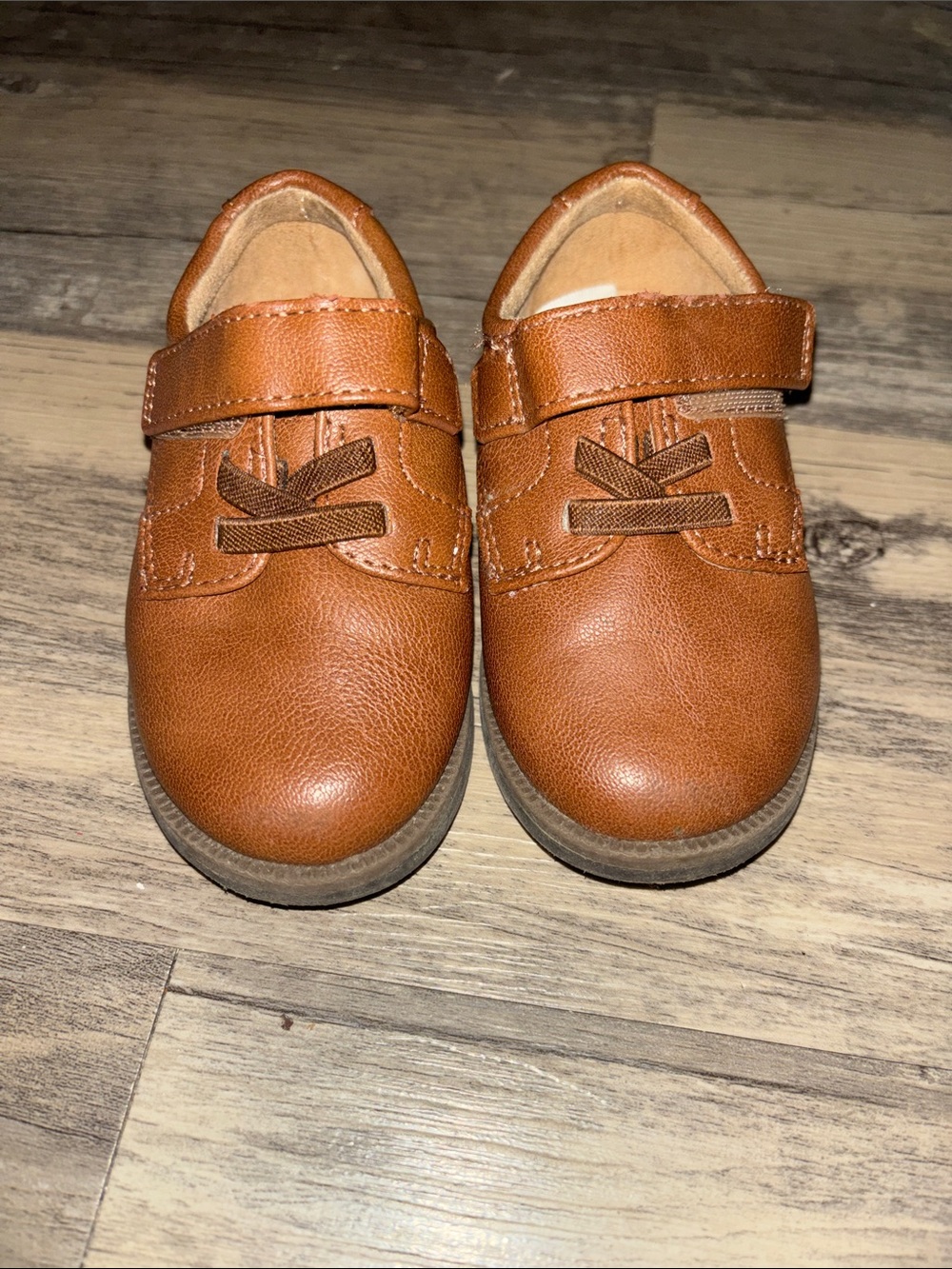 Cat & Jack Toddler Tan Brown Dress Shoes with Velcro